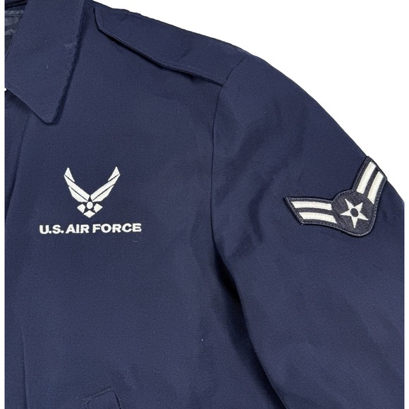 Air Force Men's Bomber Jacket w/ Liner Blue Wool Blend Size Medium USAF Zip - Picture 3 of 7